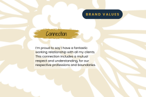 Brand values – what’s it like working with me?